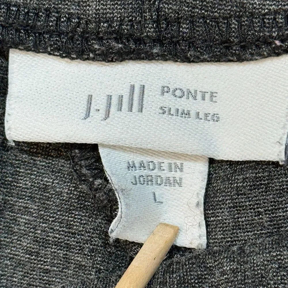 J.Jill Pants Womens Large Grey Ponte Slim Leg Stretch Rayon Blend Slacks Career - Picture 5 of 7